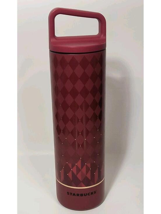 New Set of 2 Starbucks Miir 2025 Holiday Red Diamond Green 20oz Tumblers Cups - Picture 3 of 5